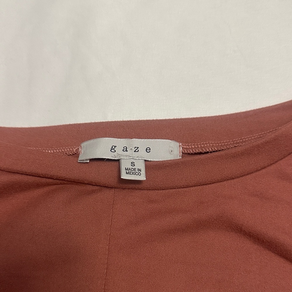 Gaze Long Sleeve Twist Front Crop Top Mauve - Picture 2 of 4